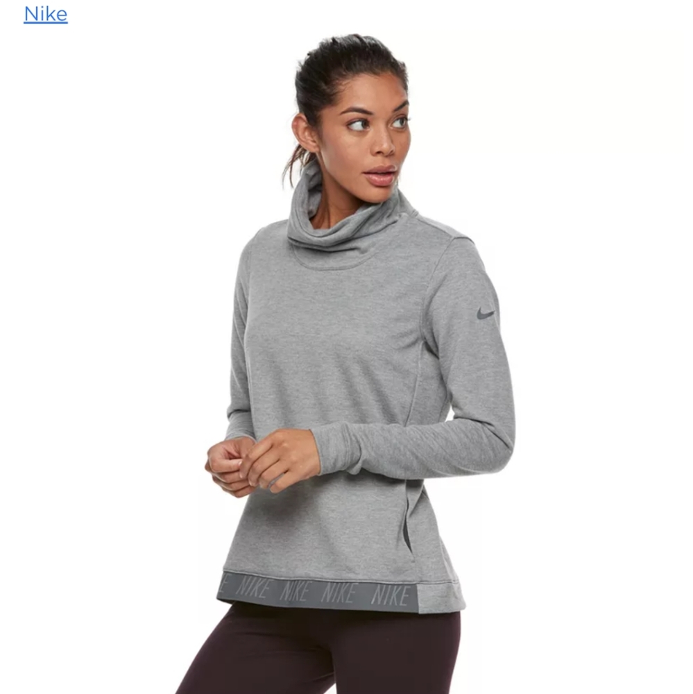 Nike Dry Training Cowl Neck Sweatshirt, Women's Size Medium, Gray